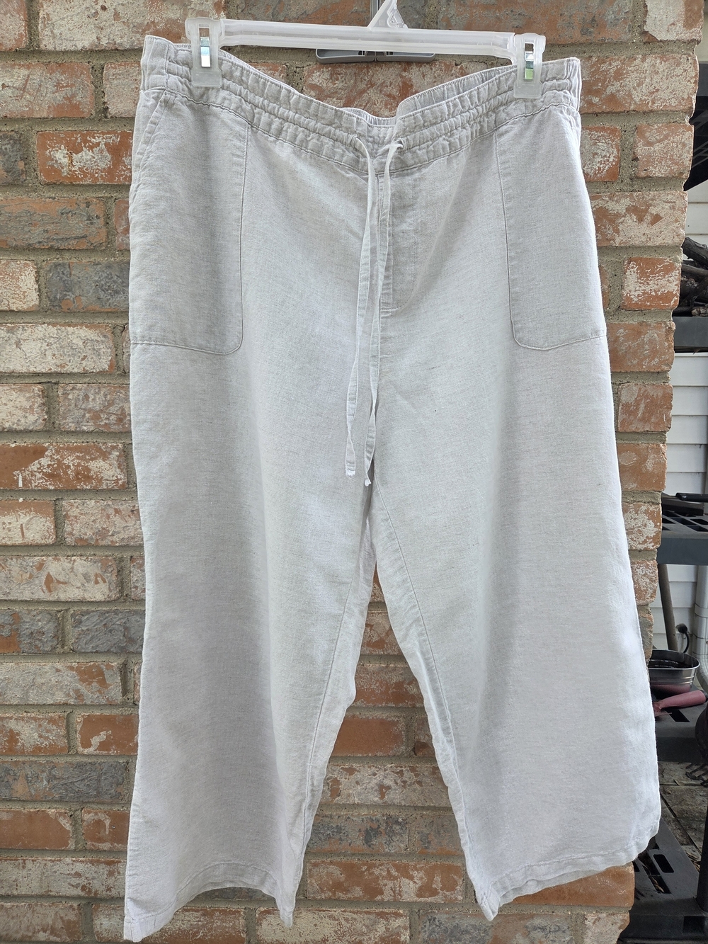 Liz Claiborne Beige Linen Pants Drawstring Size XL - Lightweight
